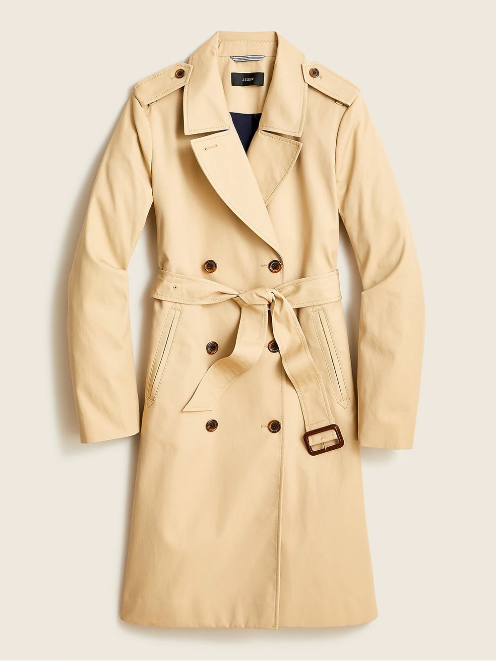 J.CREW Women's Tan Trench Coat with Waist Tie - Picture 1 of 5